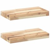 vidaXL Plutajuće police 2 kom 60x20x4 cm Neobrađeno puno drvo akacije - Prirodna 60 x 20 x 4 cm 2 1 | shoptok.hr