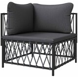  Kutna vrtna sofa od tkane tkanine s jastucima antracit | shoptok.hr