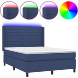  Box spring s madracem LED plavi 140x200 cm od tkanine | shoptok.hr