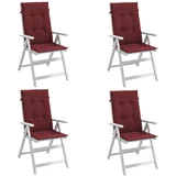  Jastuci za stolice 4 kom prošarano boja vina 120x50x4cm tkanina