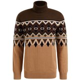 WE Fashion Pulover svetlo rjava / temno rjava / bela | Shoptok.si