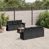  7-dijelni set vrtnih sofa od poliratana s jastucima crni Crna 65.5 x 62 x 69 cm | shoptok.hr