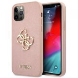 Guess GUHCP12MSA4GGPI silikonski ovitek za iPhone 12 / 12 Pro - roza z logom Cene