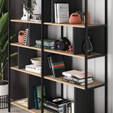 Marckeric Crna/u prirodnoj boji biblioteka u dekoru hrasta 144x175 cm Alabama – | shoptok.hr