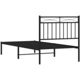  Metalni okvir za krevet s uzglavljem crni 90x190 cm | Eponuda.com