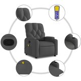  fotelja tamno siva tkanina - Tamno siva 1 Ručno guranje unatrag | shoptok.hr