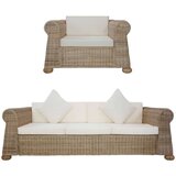  2-dijelni set sofa od prirodnog ratana s jastucima | shoptok.hr