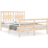 The Living Store Posteljni okvir z vzglavjem trden les - Posteljni Okvir, (21524754) | Shoptok.si