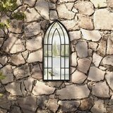 Vrtno ogledalo crno 70 x 30 cm željezno za vanjsku upotrebu | shoptok.hr