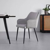 Bessagi Home naslanjač caria, svetlo siva, žamet | Shoptok.si
