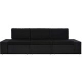 Poli modularni trosjed od poliratana crni | shoptok.hr