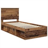  Okvir za krevet s uzglavljem Staro drvo 100 x 200 cm | shoptok.hr
