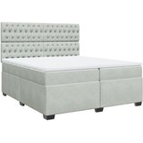 Krevet s oprugama i madracem svjetlosivi 200x200 cm baršunasti | Eponuda.com