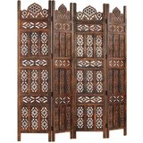 vidaXL sobna pregrada s 4 panela smeđa 160 x 165 cm masivno drvo manga | shoptok.hr