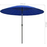  Zunanji senčnik z aluminijastim drogom 270 cm sinje moder, (20729291) | Shoptok.si
