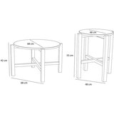 Hübsch Okrogle mizice v kompletu 2 ks v hrastovem dekorju v naravni barvi ø 68 cm Four – | Shoptok.si