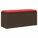 Vrtna klupa s jastukom smeđa 110x40x44 cm od poliratana