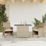  3-dijelni bistro set s jastucima bež od poliratana | shoptok.hr