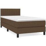  Krevet s oprugama i madracem tamnosmeđi 90 x 190 cm od tkanine | shoptok.hr