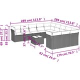  12-dijelni set vrtnih sofa od poliratana s jastucima crni | shoptok.hr