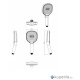 Tuš ručka 3 funkcije 12cm ABS Crna Inter Ceramic | Eponuda.ba