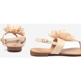 Resti Beige women's sandals with a flower Nerikala - Footwear | Shoptok.si
