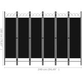Sobna pregrada sa 6 panela crna 240 x 180 cm | shoptok.hr