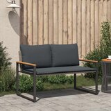  Klupa s jastukom Siva i tamno siva 115 x 65 x 72 cm Ratan | shoptok.hr