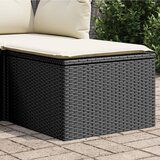 vidaXL Vrtni tabure s jastukom crni 55 x 55 x 37 cm od poliratana | shoptok.hr