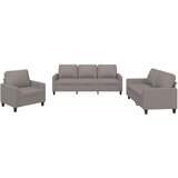  3-dijelni set sofa s jastucima smeđesivi od tkanine | Eponuda.com