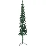  Tanka umjetna polovica božićnog drvca sa stalkom zelena 210 cm