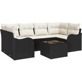 vidaXL 7-komadni vrtni sofa set s jastučićima Crni Poli Ratan, dvosjed vrtna sofa s jastučićima Crni Poli Ratan Cijene