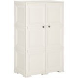 vidaXL Plastična omarica 79x43x125 cm izgled lesa bela Cene