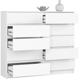 AKORD Komoda, 10 Predalov, Bela, (5000332379) | Shoptok.si