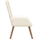 vidaXL stol za sproščanje kremno bel žamet | Shoptok.si