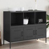 The Living Store Komoda črna 100,5x39x79 cm hladno valjano jeklo - Komoda, (21837394) | Shoptok.si