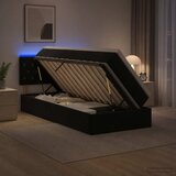  LED krevet za pohranu s madracem Crna 100 x 200 cm Baršun | shoptok.hr