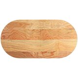 vidaXL Mizna plošča svetlo rjava 100x50x2 cm trdna hrastovina ovalna | Shoptok.si