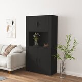 Maison Chic Visoka omara - Komoda - Predalnik črna inženirski les, (21715542) | Shoptok.si