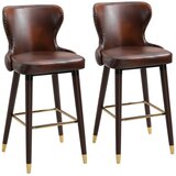  Set od 2 barske stolice s naslonom i osloncem umjetna koža smeđa 52x53x101 cm Cijene