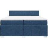  Krevet s oprugama i madracem plavi 200 x 200 cm od tkanine | shoptok.hr