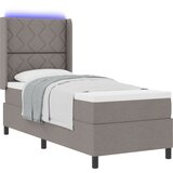 vidaXL Postelja z vzmetnico in LED v taupe barvi, 80x200 cm Tkanina, (22049032) | Shoptok.si