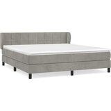 The Living Store Box spring postelja z vzmetnico svetlo siva 160x200 cm žamet - Box Spring Postelja, (21490596) | Shoptok.si