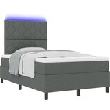 vidaXL postelja z box spring in vzmetnico & LED temno siva 120x190 cm tkanina, (22080840) | Shoptok.si