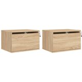  The Living Store Stenska nočna omarica z LED lučkami 2 kosa sonoma hrast - Stenska Nočna Omarica, (21444301) | Shoptok.si