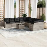  11-dijelni set vrtnih sofa poliratan s jastucima svijetlosivi | shoptok.hr
