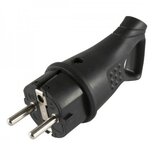 Somogyi elektronic KFt utikač šuho pod uglom 45* gumeni IP44 crn 250V/16A/3680W ( KABU45/Z ) | ePonuda.com