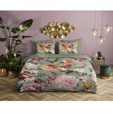 Descanso Zelena posteljina za krevet za jednu osobu/za produženi krevet od pamučnog satena 140x220 cm Fiori – | shoptok.hr