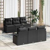  Set sofe 7 kom. 6-Broj sjedala Crna poliratan 175 x 62 x 85 cm | shoptok.hr