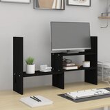 vidaXL Stalak za monitor crni (39 - 72) x 17 x 43 cm masivna borovina Cijene